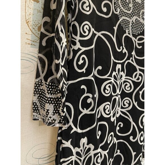 I.N.C Blush Garden Rhinestone Black White Business Macys Pullover Business Sm - Picture 3 of 12